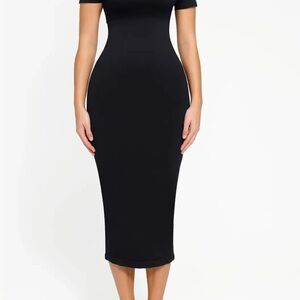 Black Shapewear Eco-Friendly Off Shoulder Seamless Dress